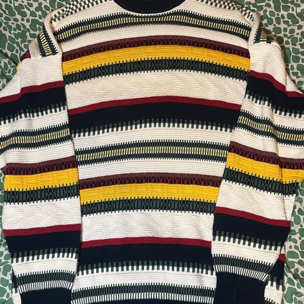 Colorful Lacoste 3D Knitted Sweater